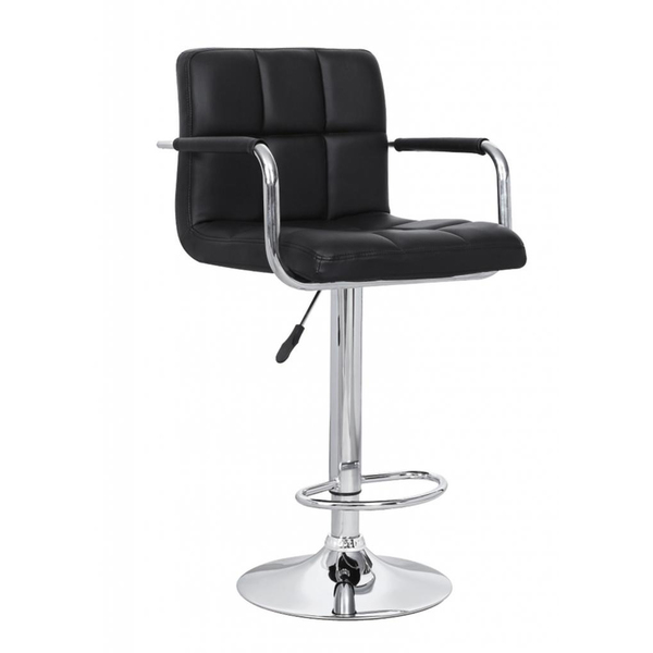 Ghế bar đệm vuông kẻ caro có tay (Mã ZS-1063-A)